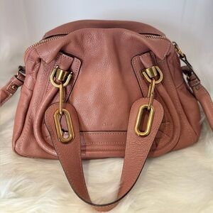 Chloé Small Marcie Leather Satchel in Old Rose w/ COA